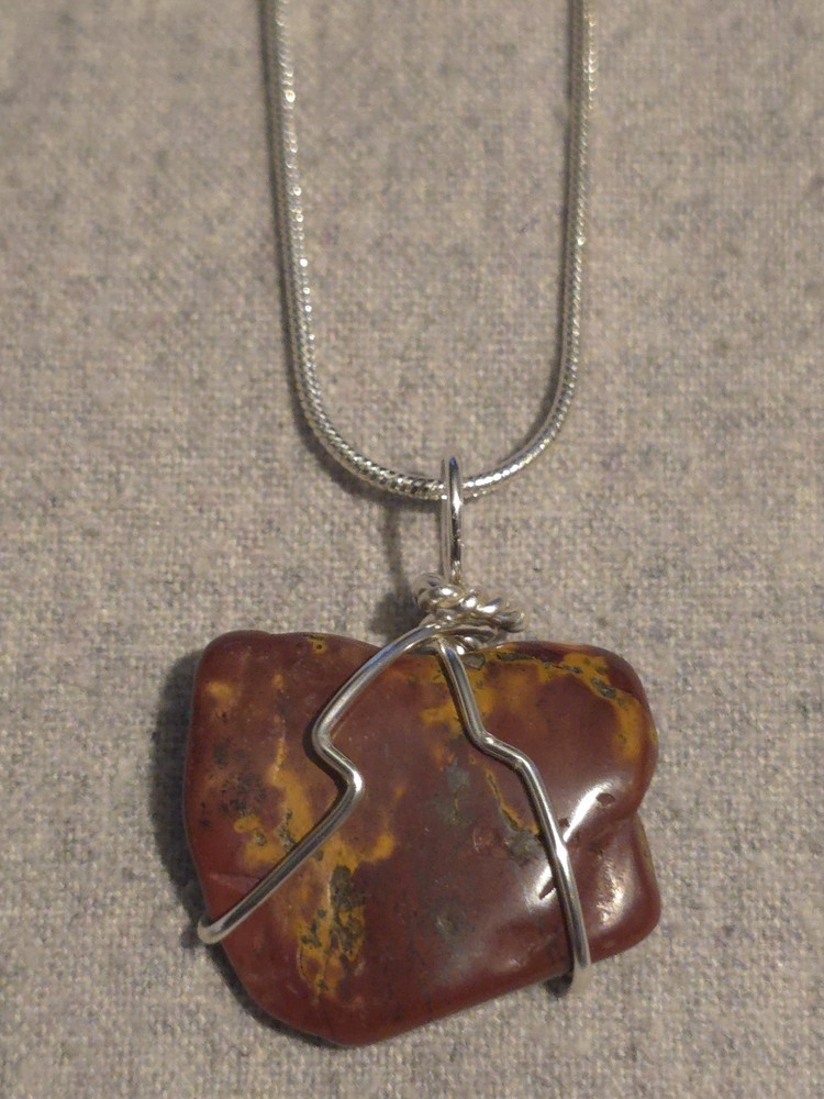 Mookaite Jasper Pendant On A Sterling Silver Necklace