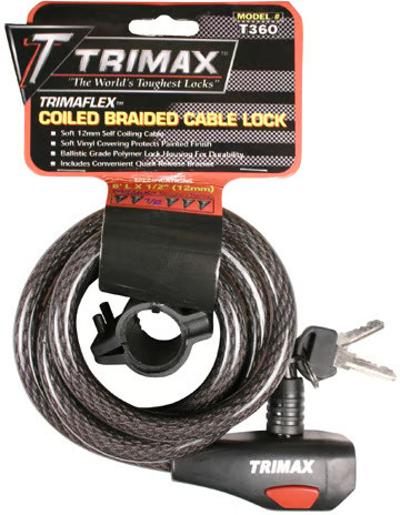 Trimax Trimaflex Coiled Lock - 72in. Cable with Quick-Release Lock TKC126