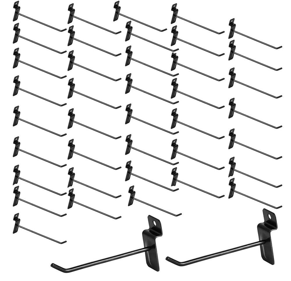 100 Pack Slatwall Hooks, 4 inch Slat Wall Hanging Hooks Panel Display Hooks B...