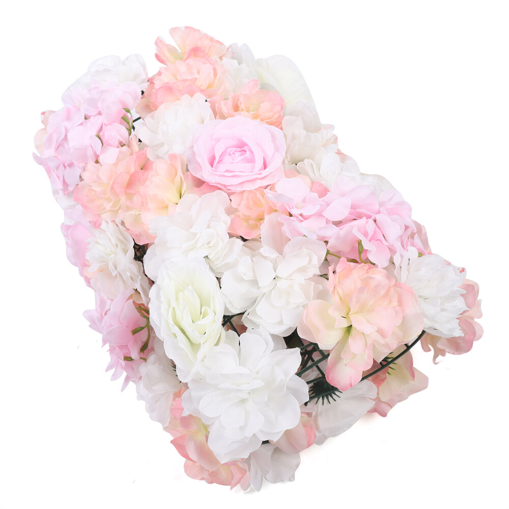Artificial Rose Silk 3D Flower Wall Panel Wedding Party Backdrop Decor 60cmX40cm