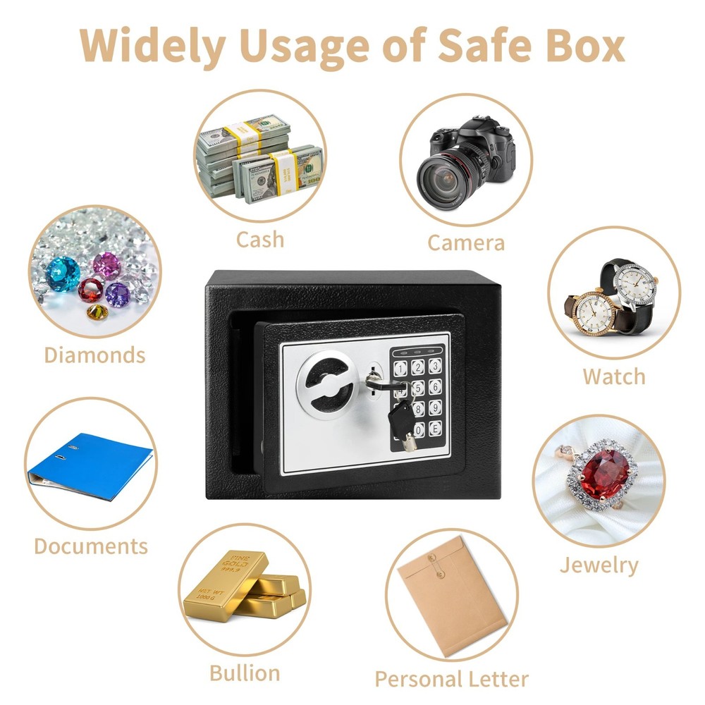 1.2 Cu Ft Digital Safe Box Electronic Steel Security Home Office Fireproof Bag