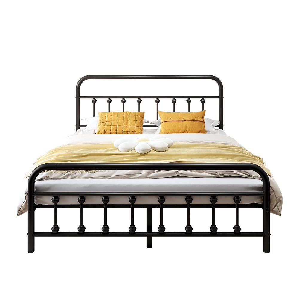 Vengarus Metal Bed Frame,Full Size Bed Frame with Headboard,Structurally Stab...