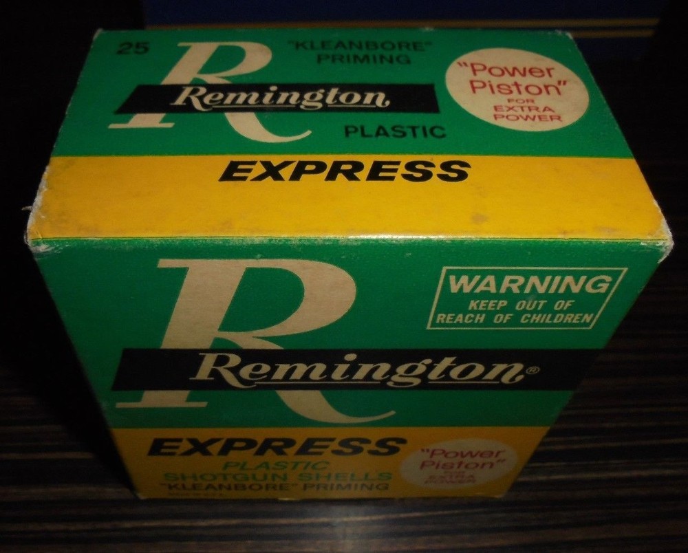 Vintage Remington 12 gage shell box, Kleanbore Priming" power piston