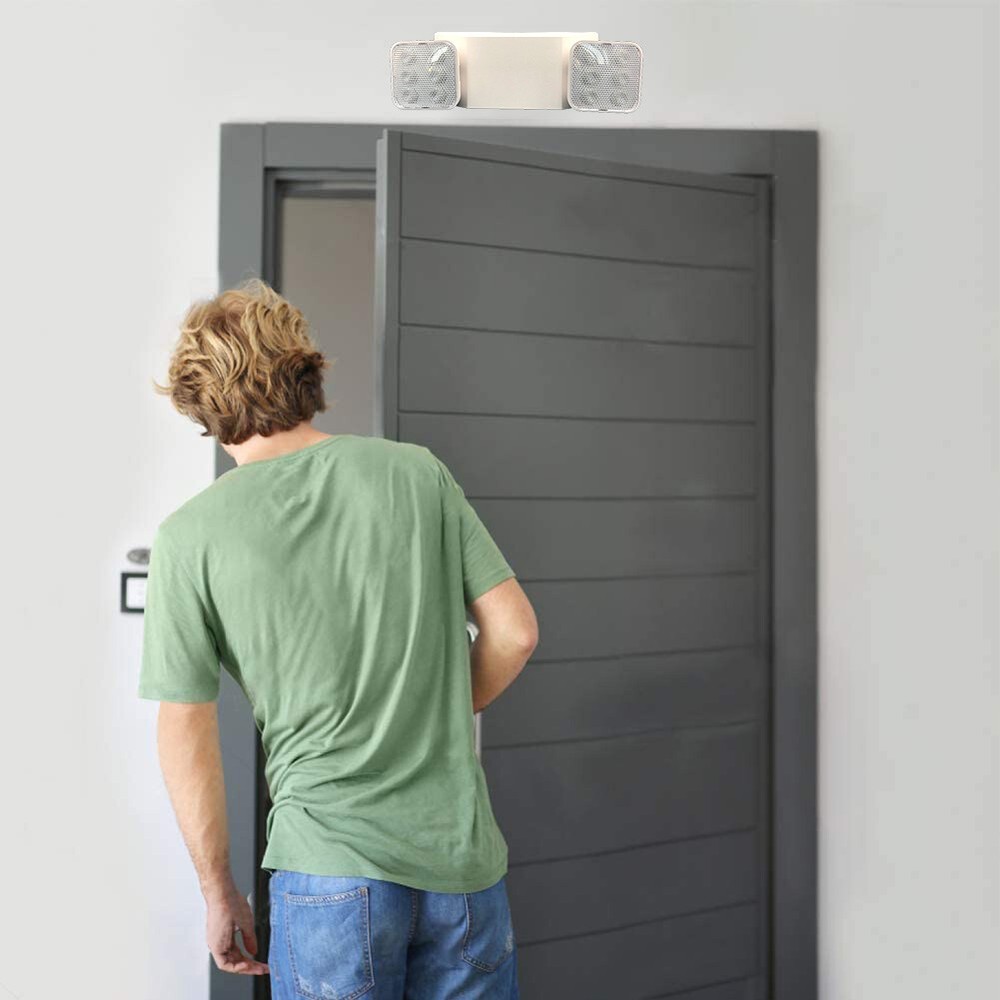 LED Emergency Exit Light Adjustable Dual Head Lamp with Battery Backup UL