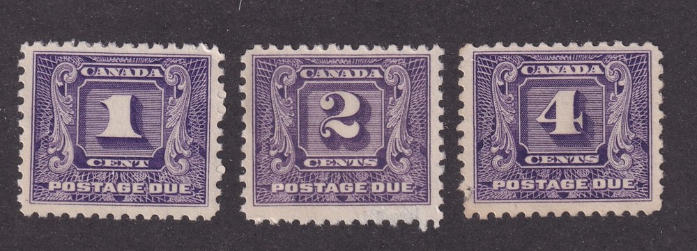 MATT'S STAMPS CANADA SCOTT #J6-J8 POSTAGE DUE ISSUES 1930-32, MNG