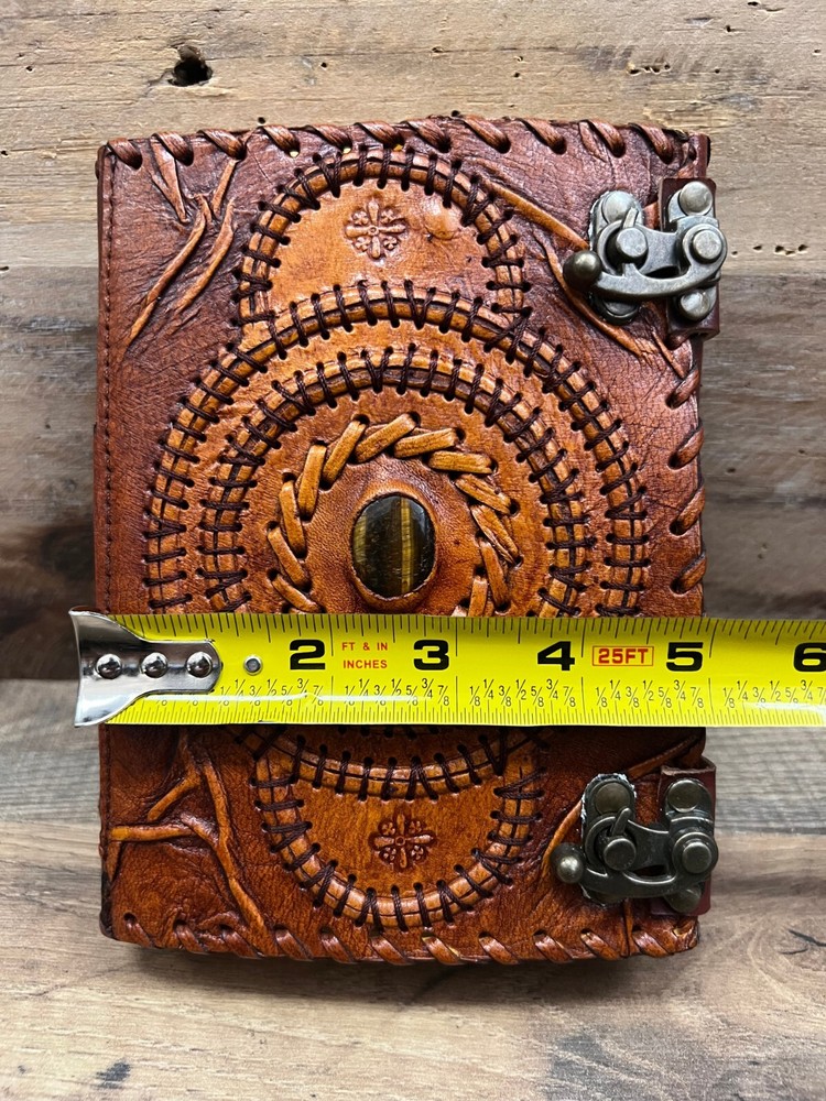 Tiger Eye Handcrafted Leather Writing Journal 7" x 5"