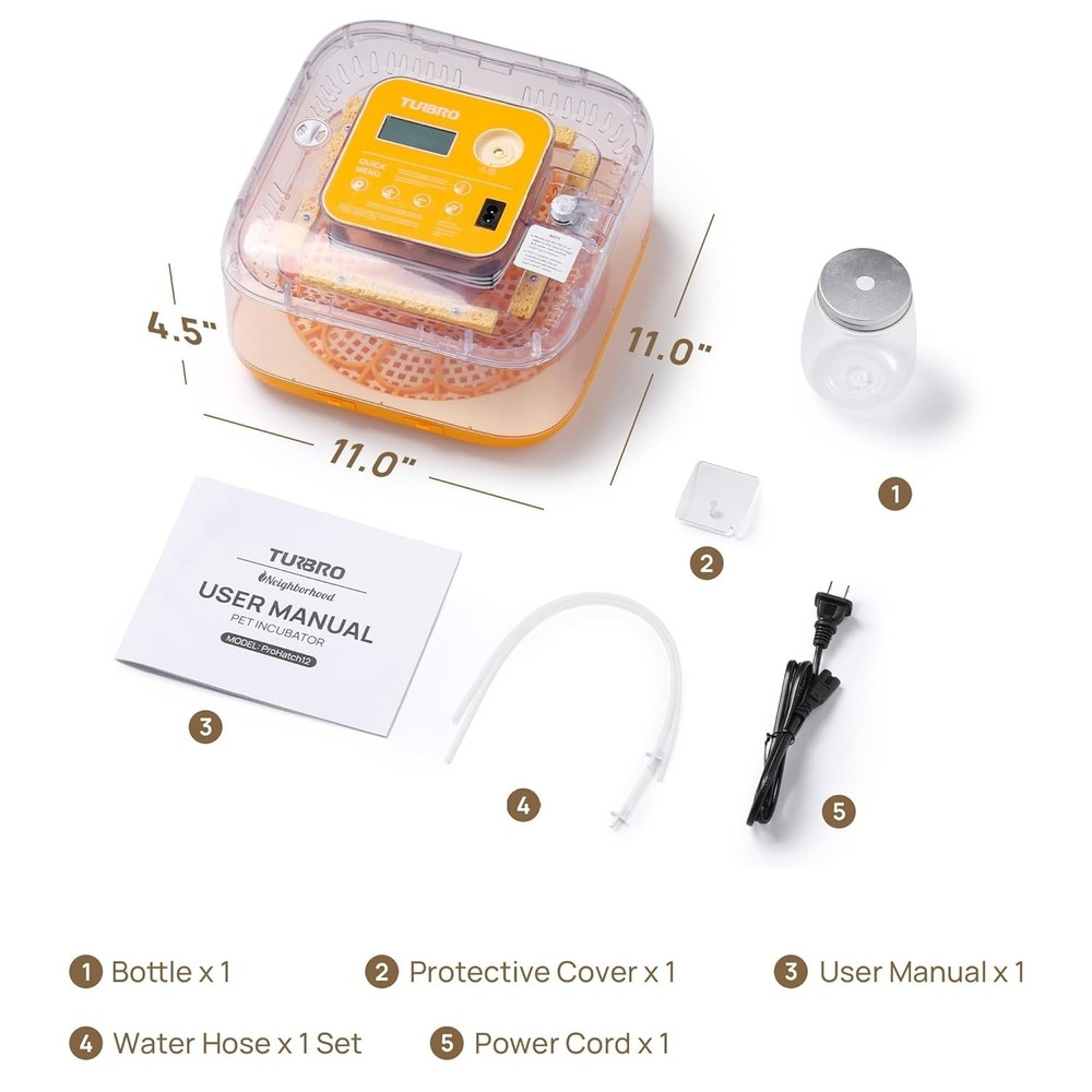 TURBRO 12 Egg Incubator with Automatic Egg Turning, Incubator for Hatching Eggs