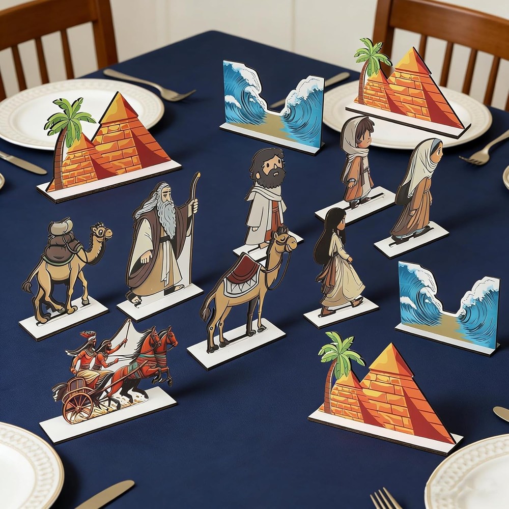 Passover Wooden Table Centerpiece Table Decorations, Happy Passover Tabletop Sig
