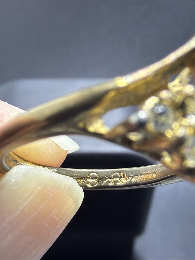Vintage 16kt GP Jade Ring