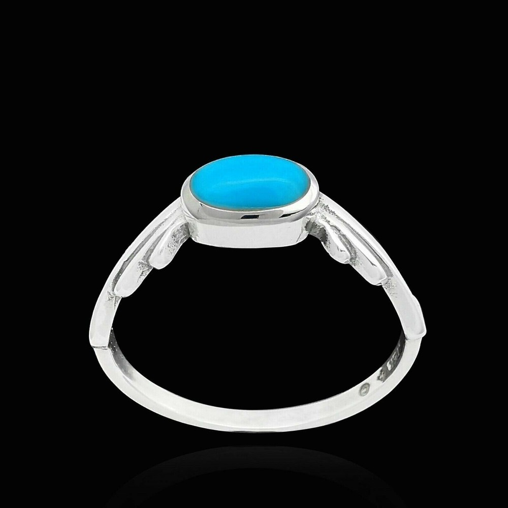Tiara Oval Ring, Blue Resin, Size: 7