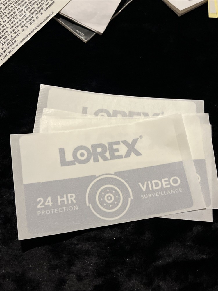 Lorex Security System Camera Stickers Lot of (8) 24 Hour Surveillance