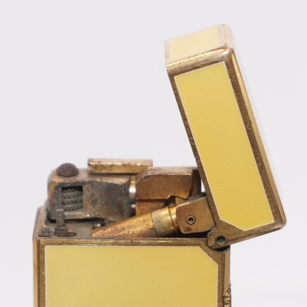 Rare Dunhill Vintage Lighter Yellow Lacquer_Ultrasonically Cleaned_WORKING