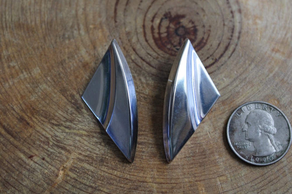 Large Silver Light Weight Earrings