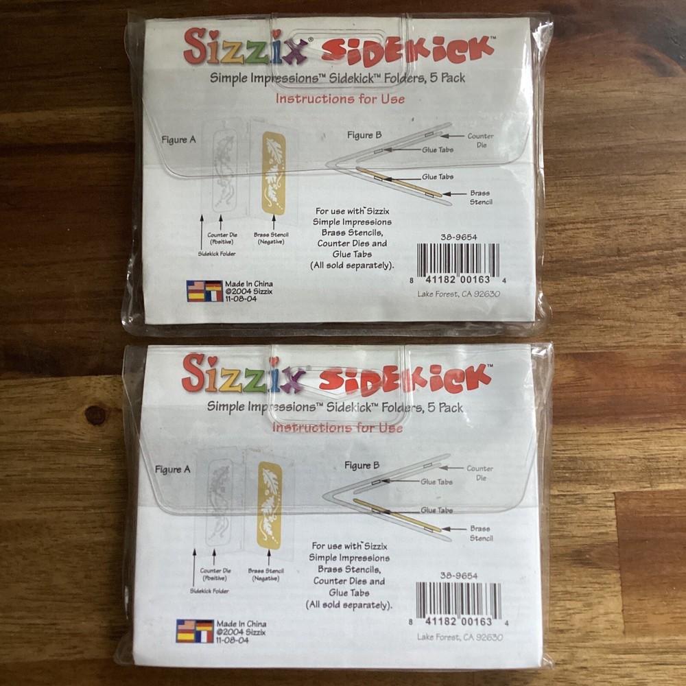 2x Sizzix sidekick folder 5 pack, 38-9654 Simple Impressions