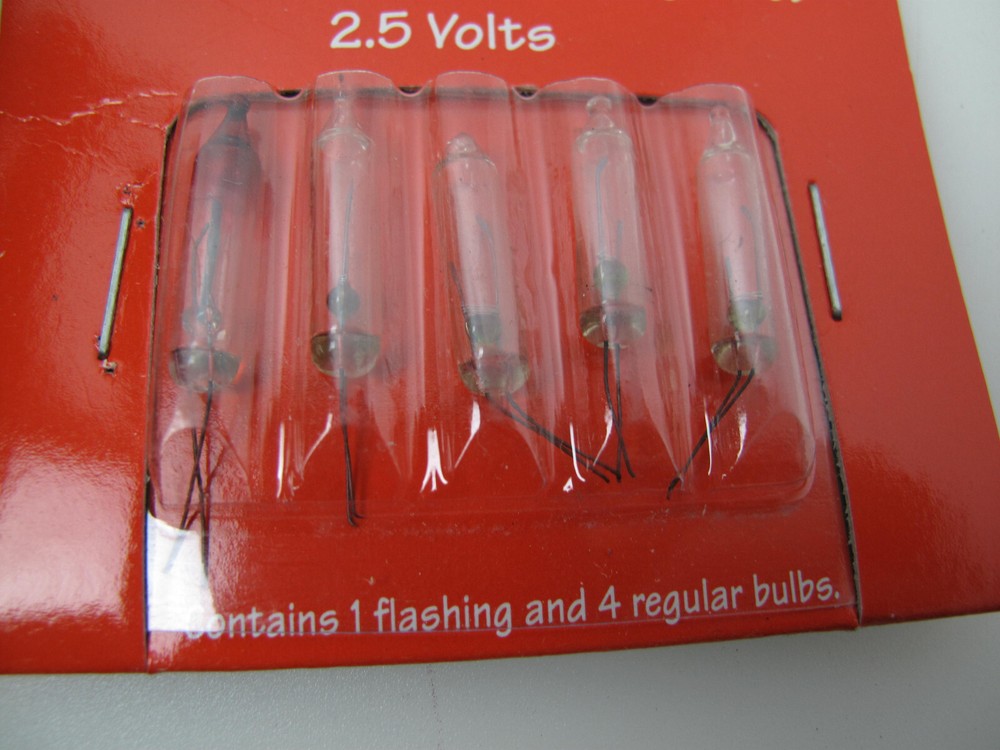 2.5 volt Christmas Light Bulbs Clear Mini for 50 100 Light String 5 pc