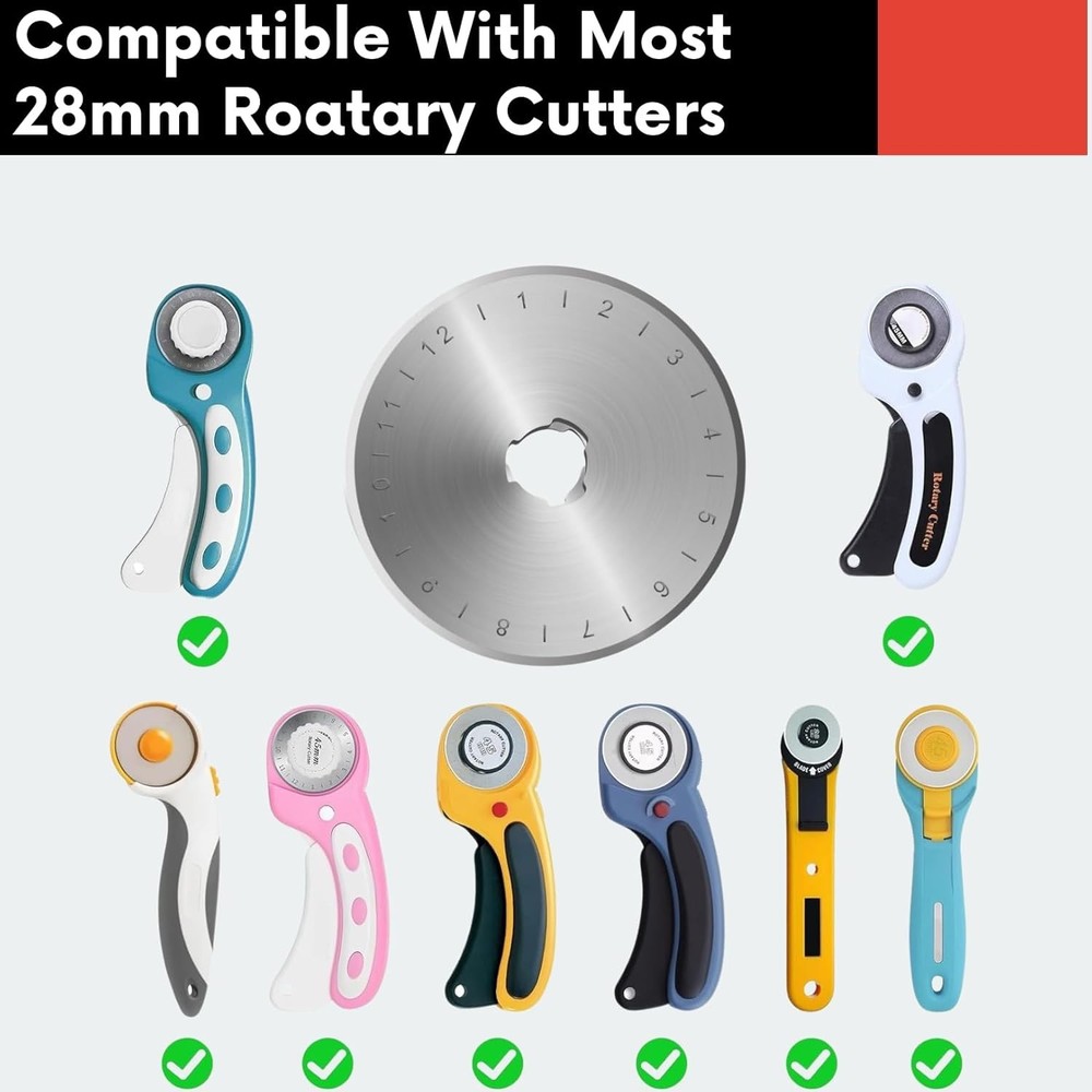 Versatile 28mm Replacement Blades for Quilting, Sewing, & Fabric Cutting