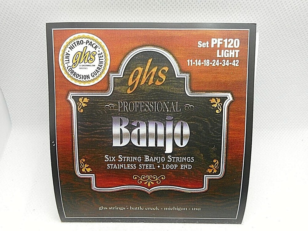 GHS PF120 - 6 String Banjo String Set-Light