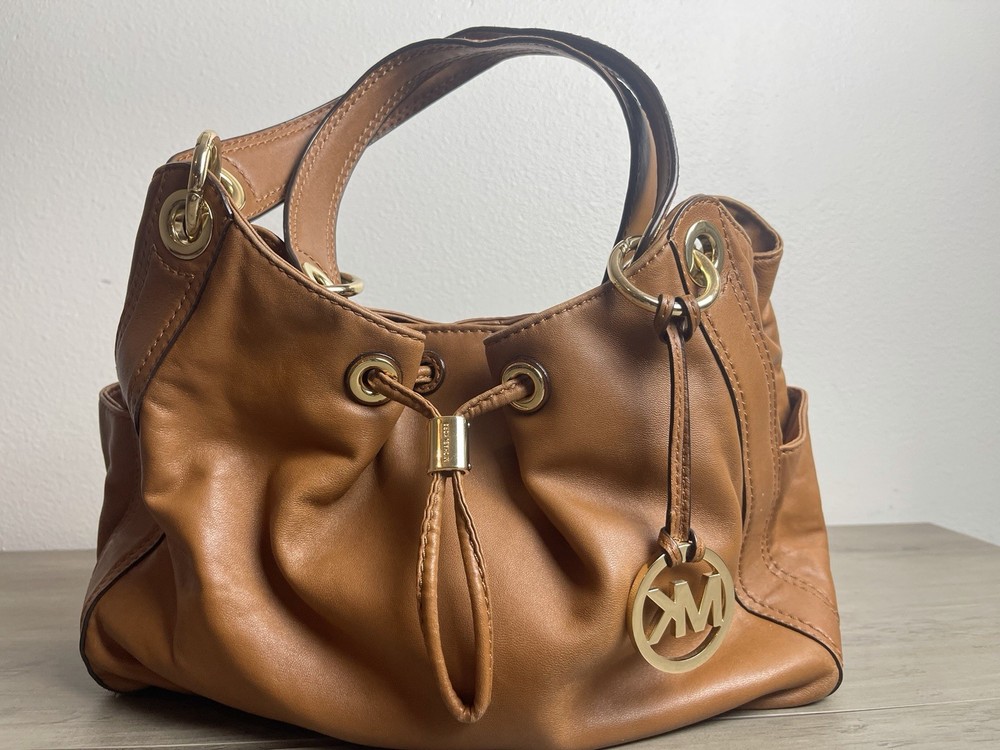 Michael Kors - Brown Drawstring Shoulder Bag, Gold Hardware