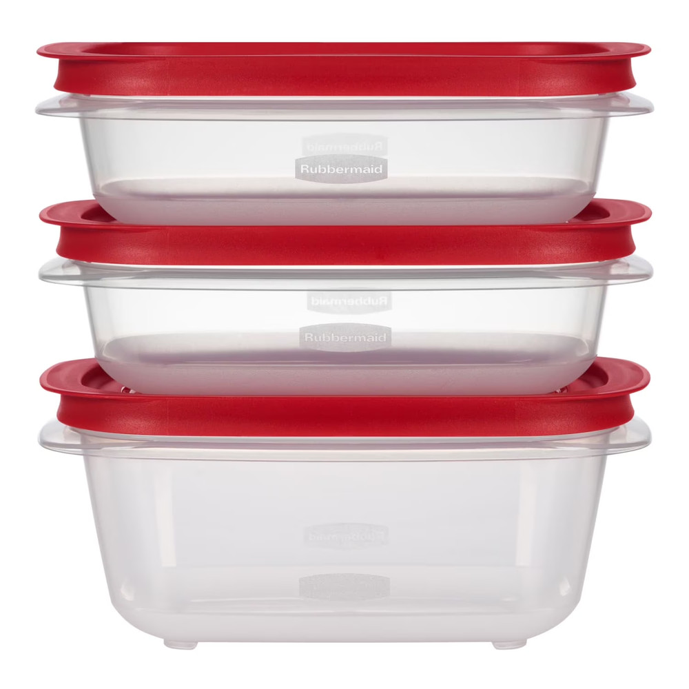 Rubbermaid 3.57-Cup (2) and 5.26-Cup EasyStore Rectangle Containers, 3 Pack