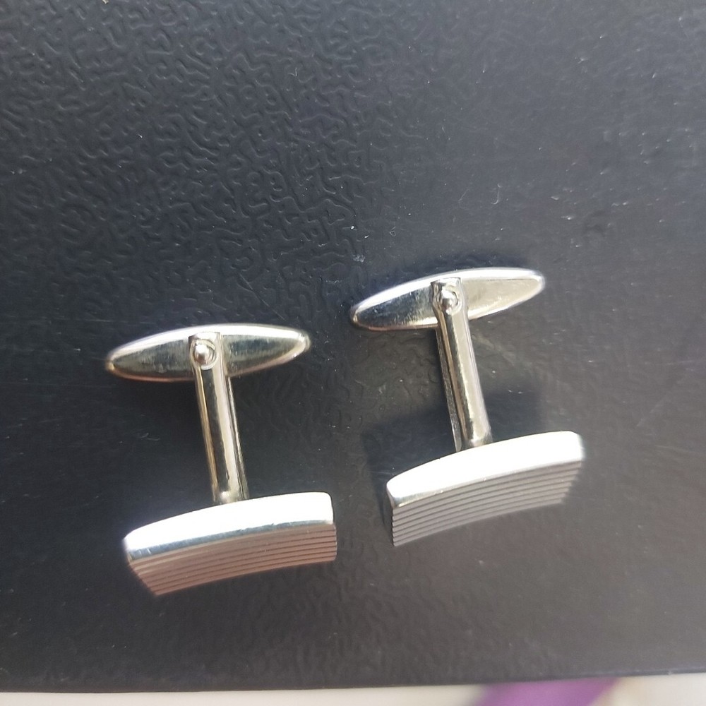 Vintage Cufflinks, Silver Tone Metal.