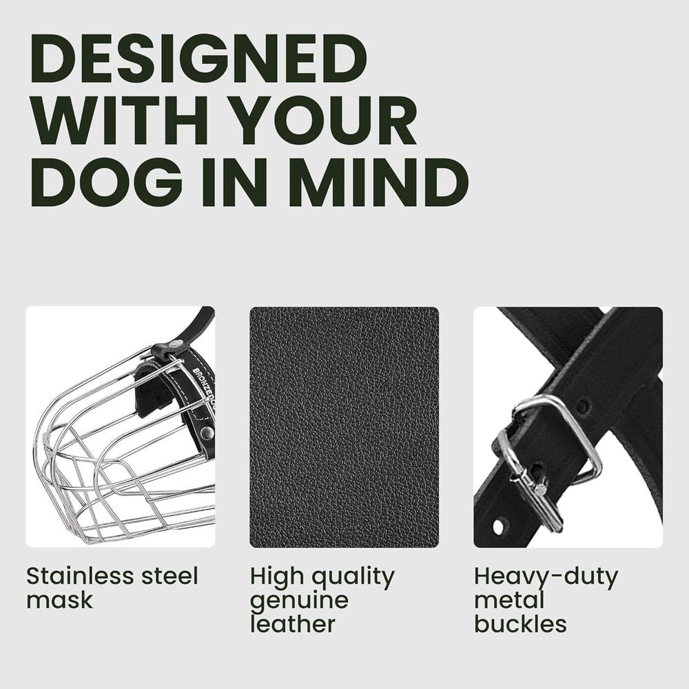 Ventilated Basket Dog Muzzle for Training - Fits Large German Shepherds Easily