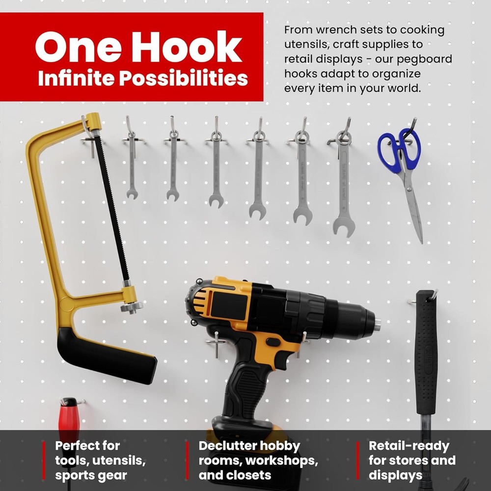 High Quality 2" Pegboard Shelving Hooks 100 Pack