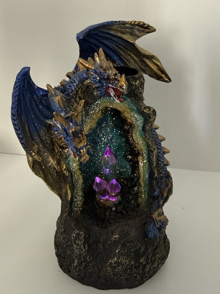 Blue Dragon LED Crystal Geode Backflow Burner | Relaxation & Home Décor