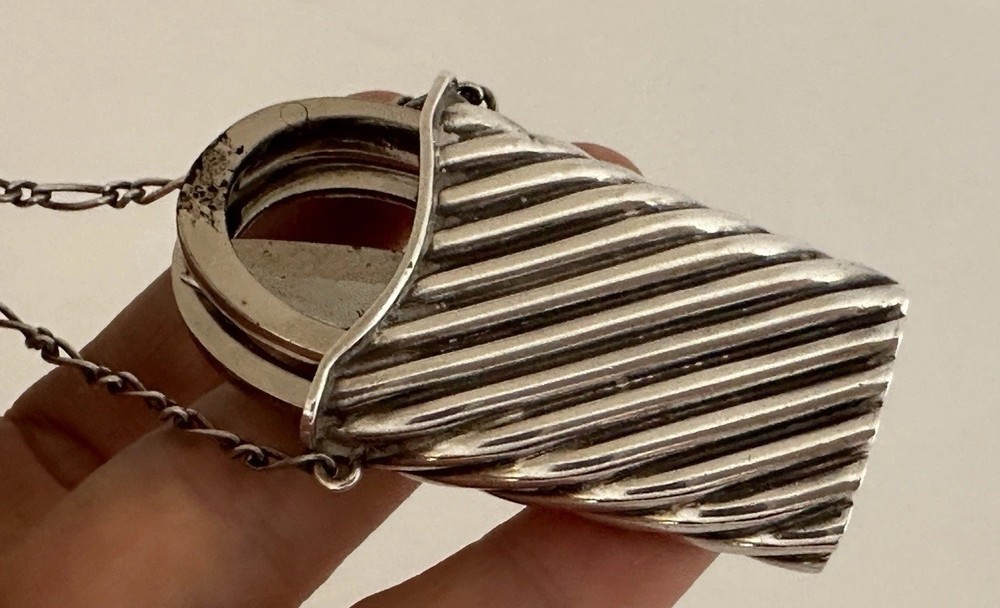 Victorian Solid Silver Chatelaine Folding Scissors Case And Scissors c.1889