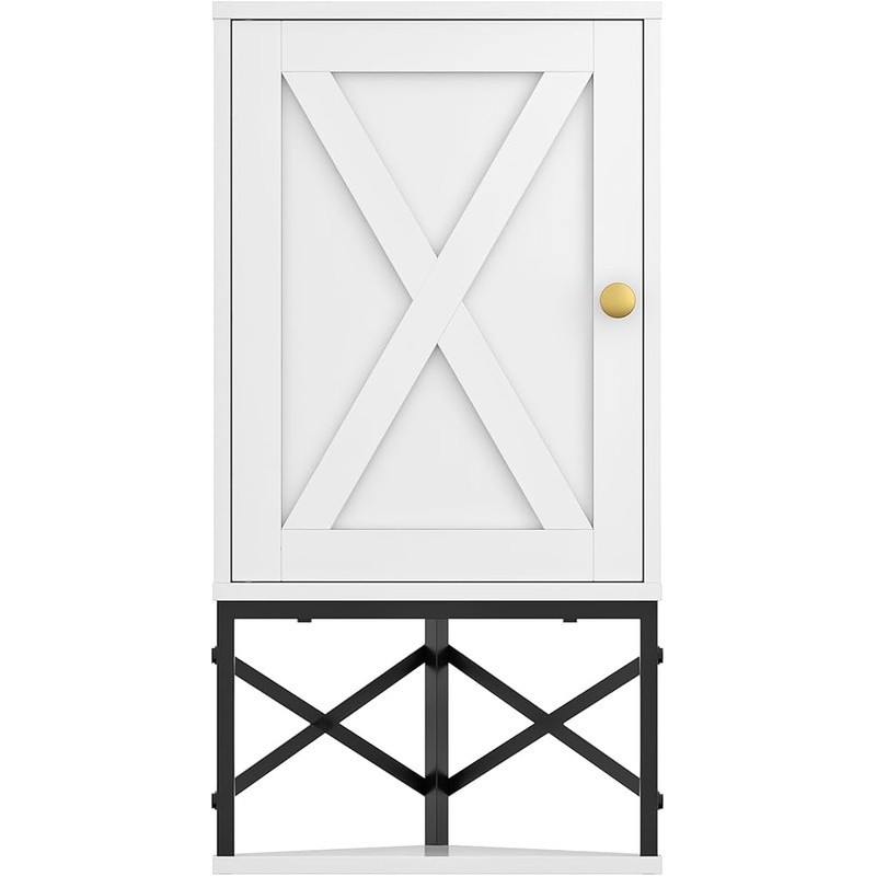 Wall Mounted Corner Bathroom Cabinet Adjustable Storage Space Saver Organizer US
