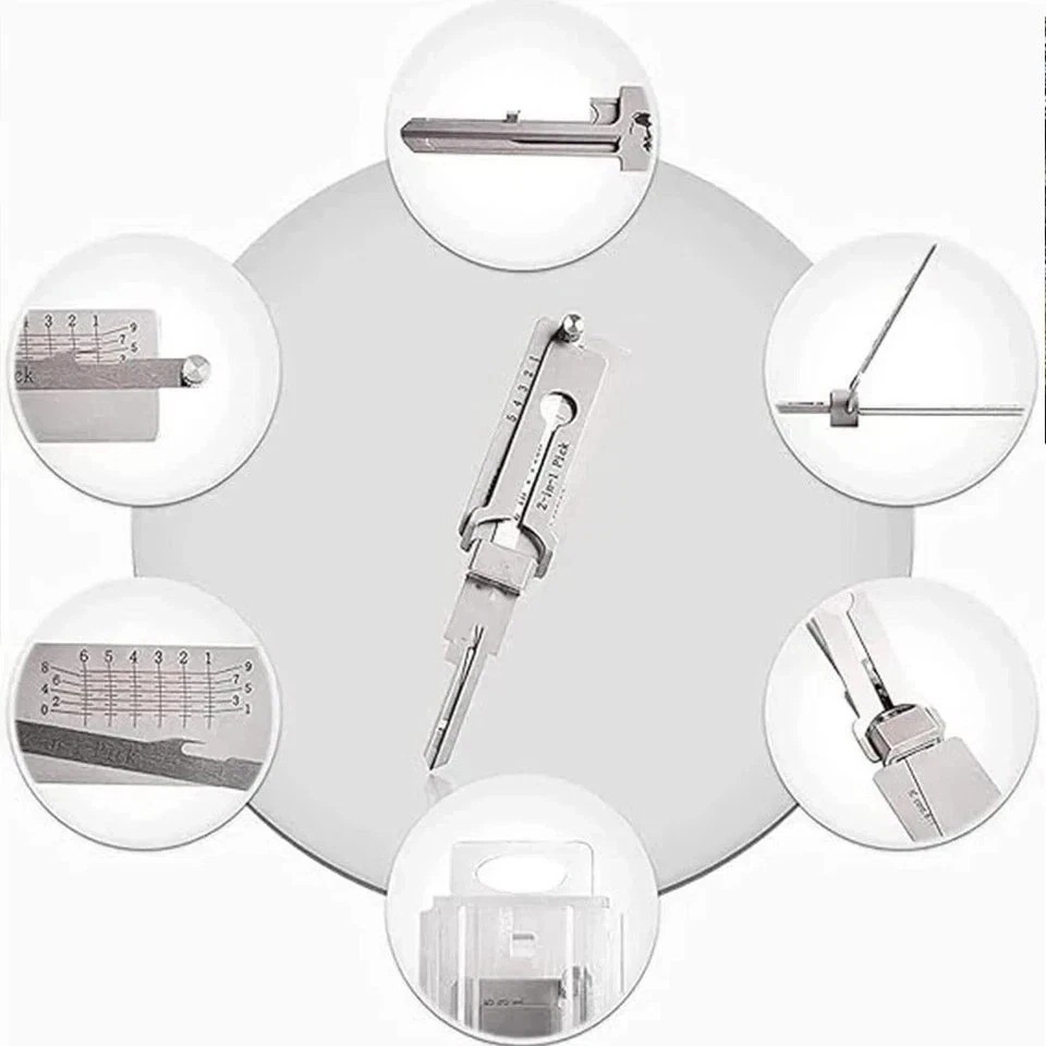 Key Decoder 2 In 1 Portable Lock Picking Set Hook And Pickup Tool Kit Ergonomic