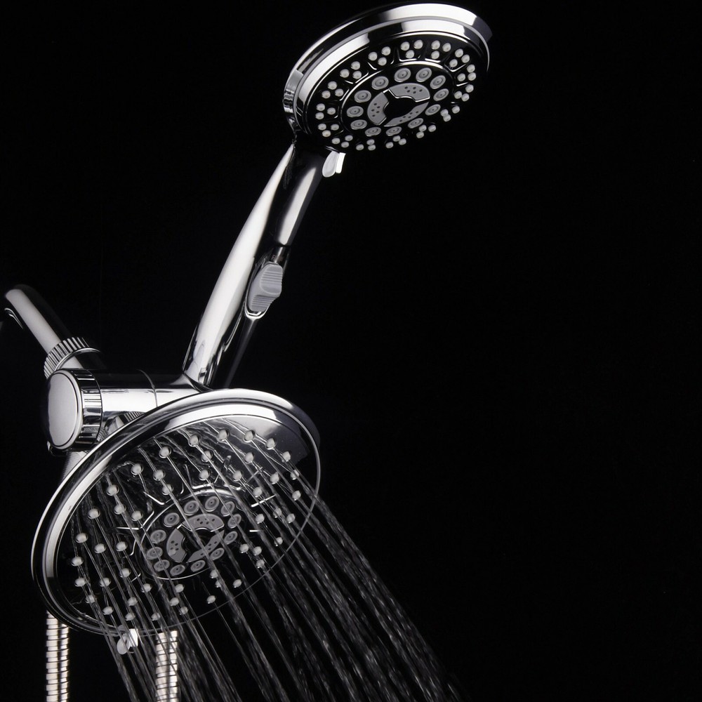 Hydroluxe 6'' Multi Setting Chrome Rainfall Shower Head & Handheld Combo