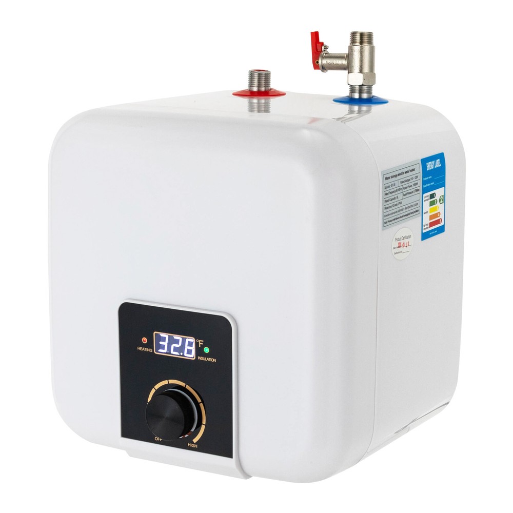 8L/2.11 Gallon Electric Water Heater Square Water Heater Wall Mounted 1500W