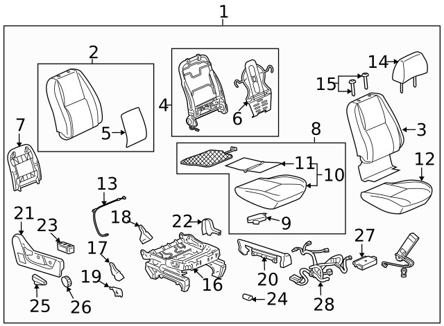 Genuine GM Light Titanium Front Seat Head Restraint 25892832