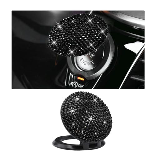 Bling Car Push Start Button Cover, Anti Scratch Ignition Protective Cap, Black