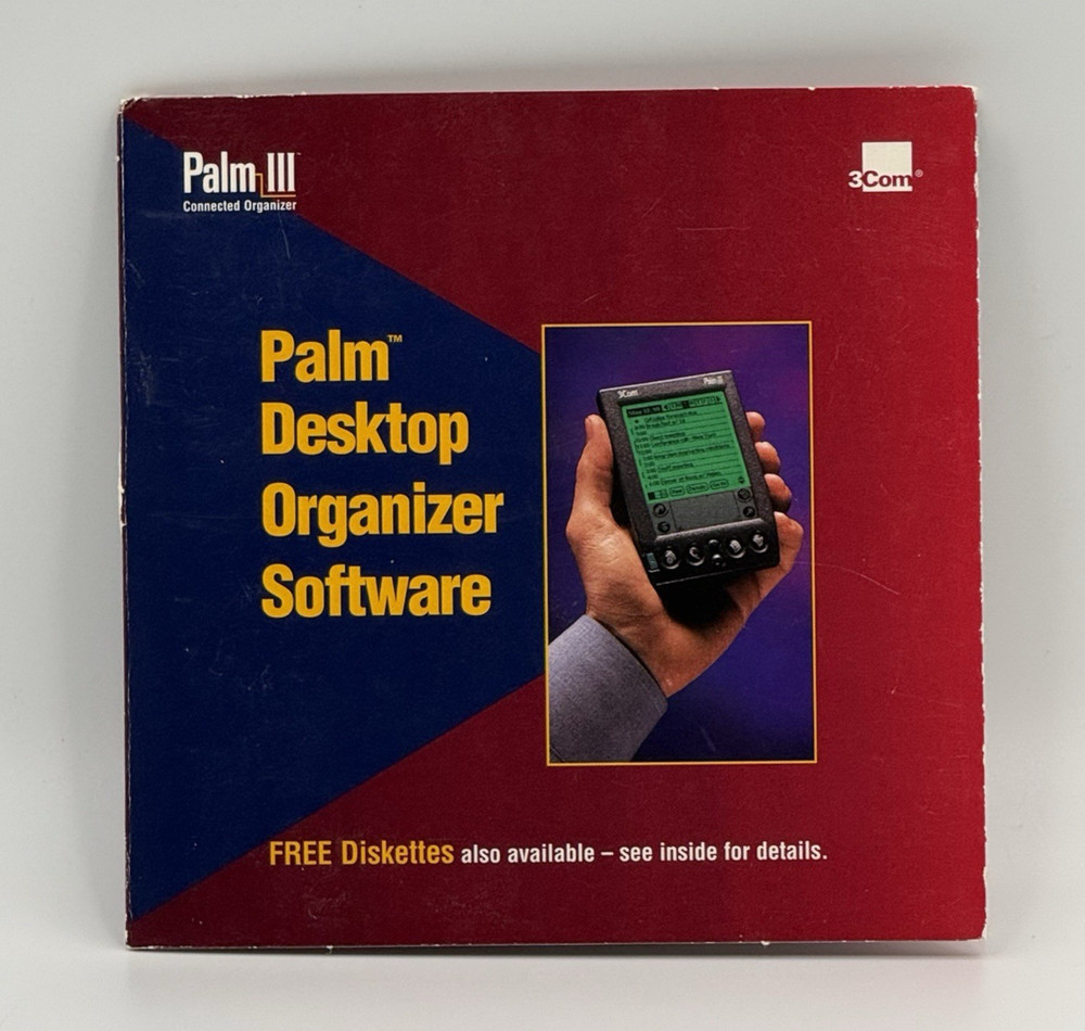 Palm III Desktop Organizer Software CD-ROM 3Com Vintage PDA Sync Install