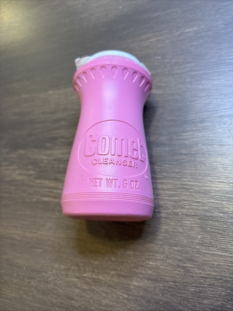 Comet Pink Cleanser Vintage Plastic 6 Oz. Container Full Display