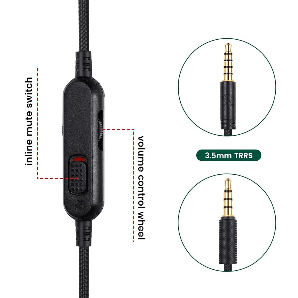 Gaming Headset Cable Replacement for Logitech G Pro X