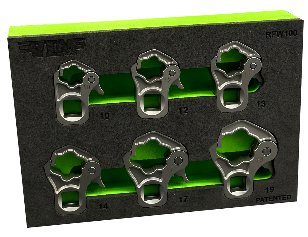 VIM Tools RFW100 - 6 Piece 3/8" Dr. Ratcheting Flare Nut Set