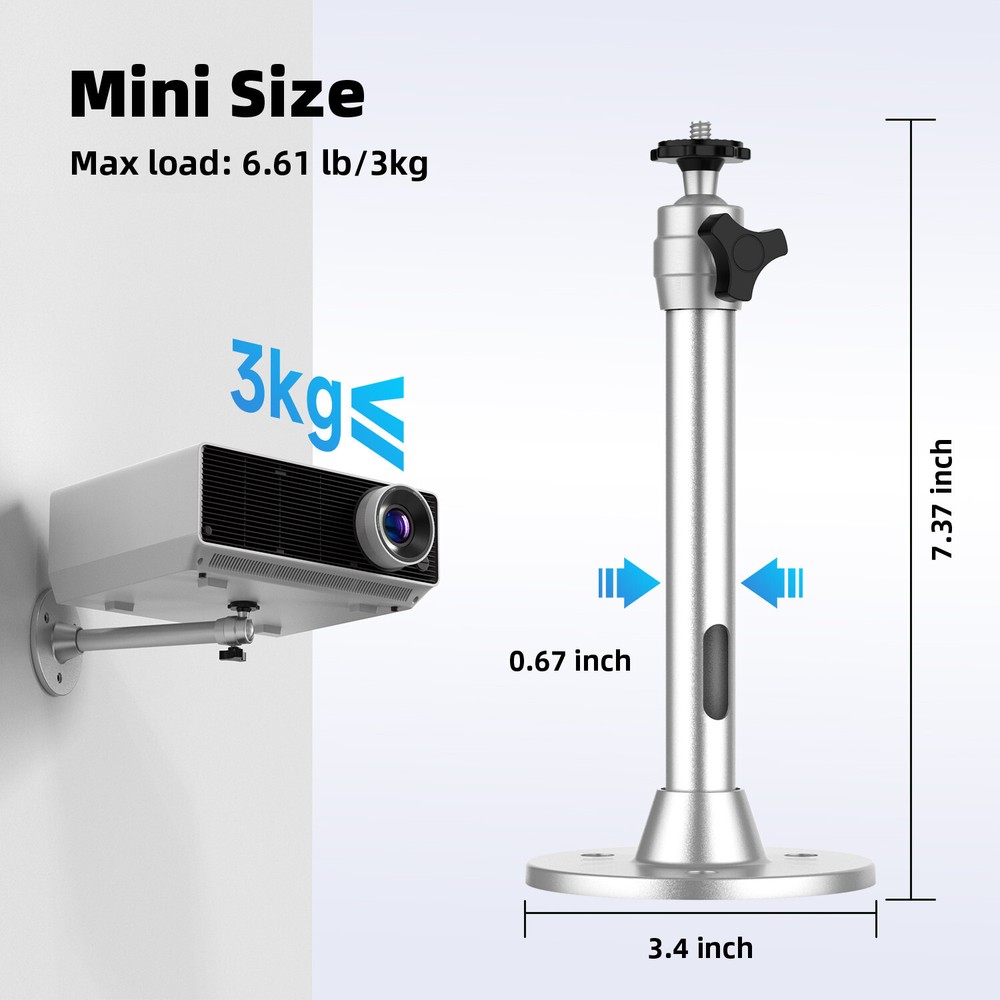 Universal Projector Mount Bracket, Aluminum Ceiling Wall Holder- Home Projectors