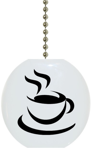 Black Java Coffee Cafe Solid CERAMIC Ceiling Fan Light Lamp Pull