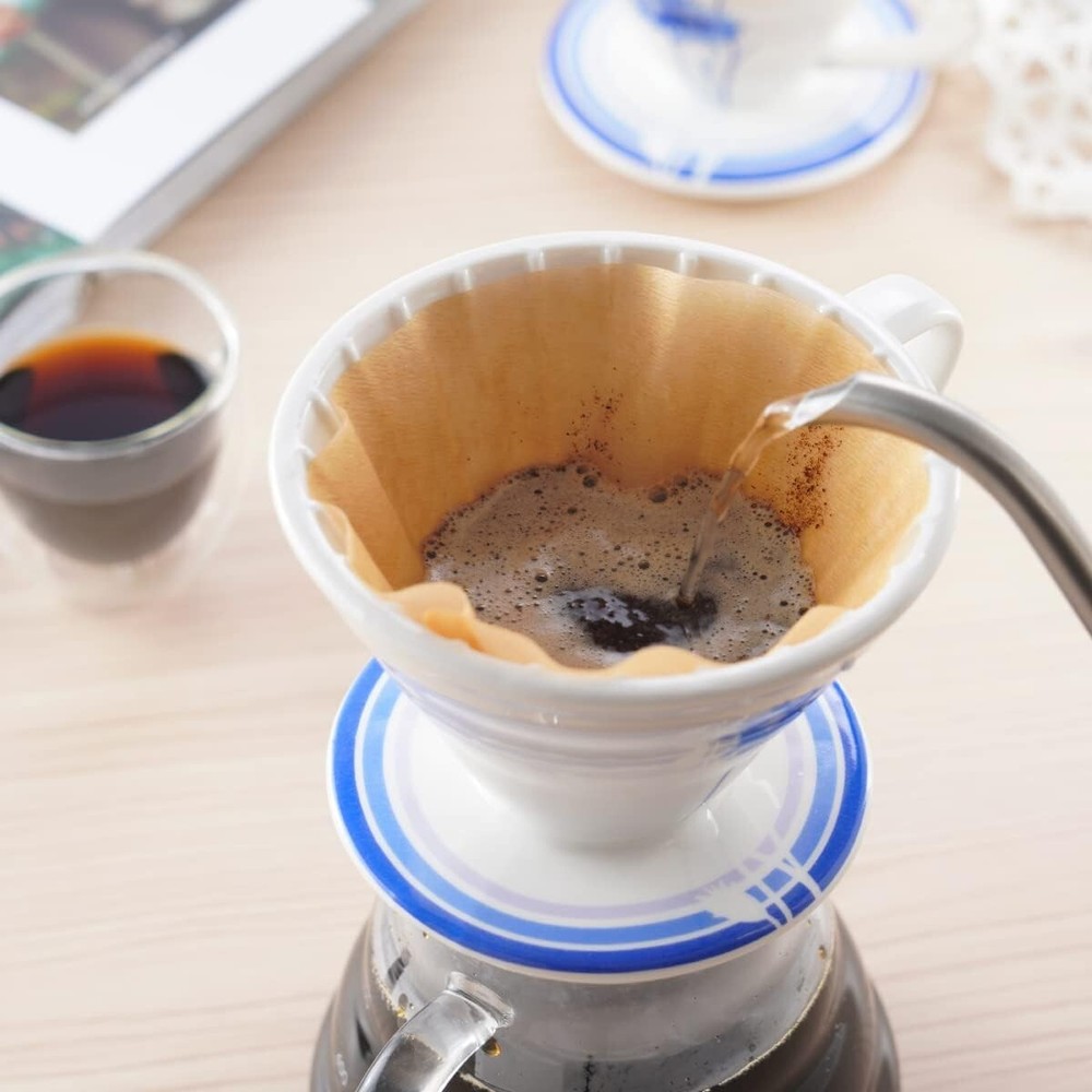 BLUE BREW Pour Over Coffee Dripper, Size 01 Ceramic Cone Coffee Maker, 2PK