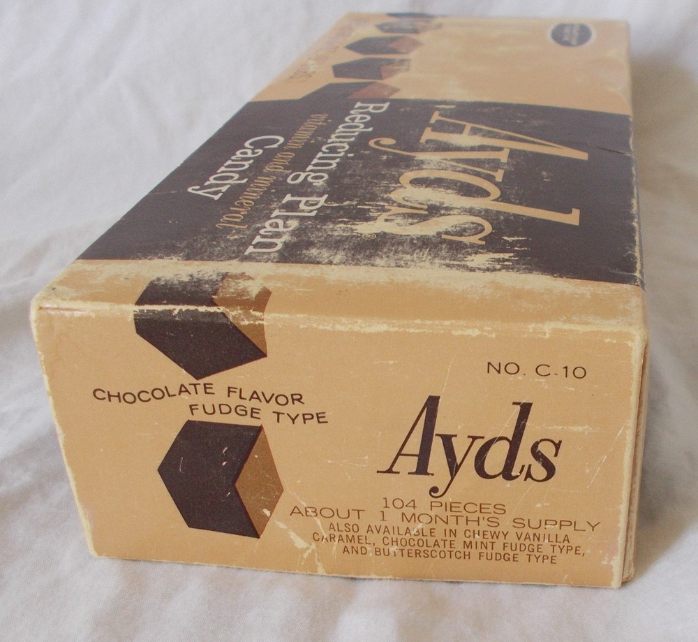 Vintage AYDS Reducing Plan Chocolate Candy - EMPTY BOX, scuffed; 1970s vintage