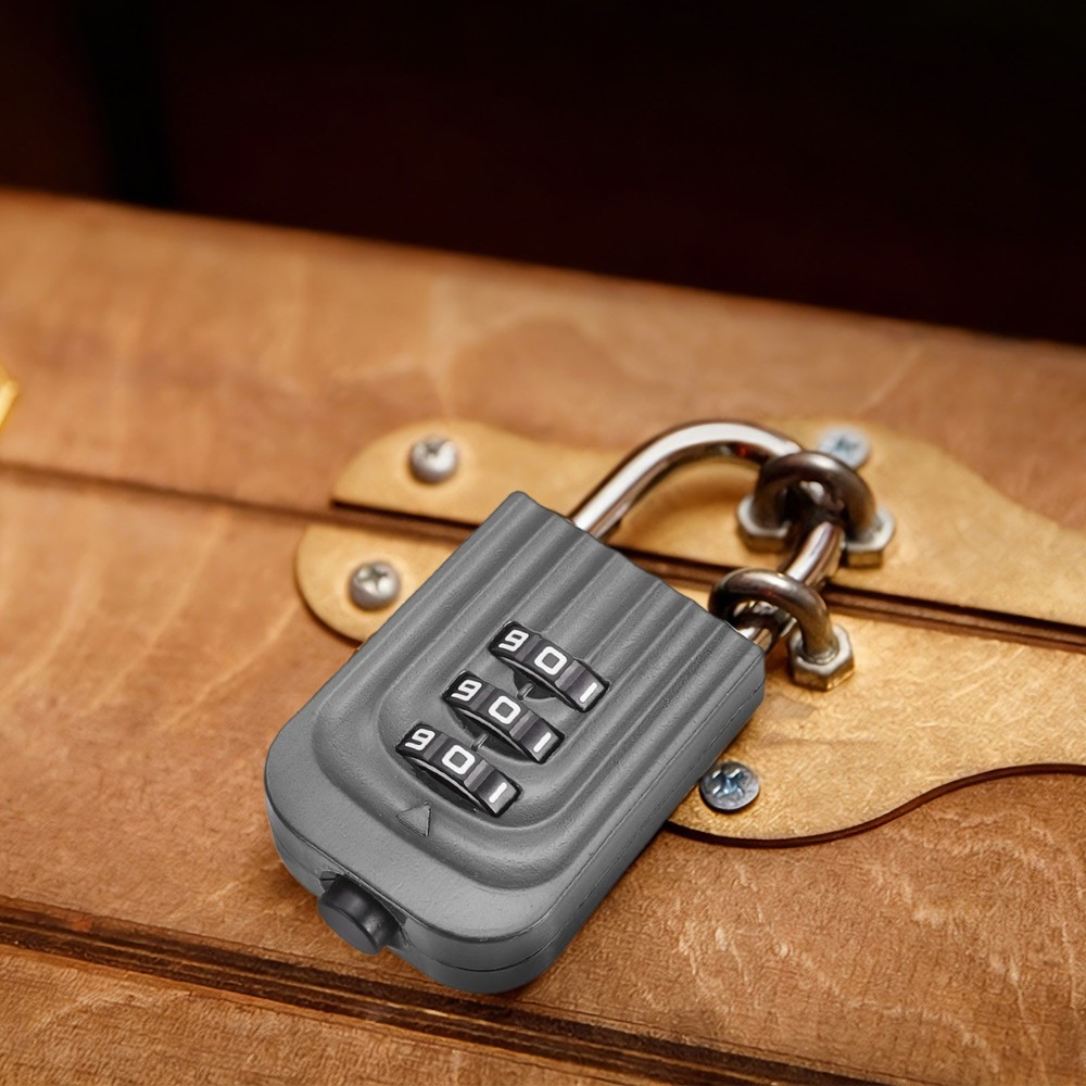 Resettable 3 Digit Combination Lock Code Padlock, Red (65 x 30mm)