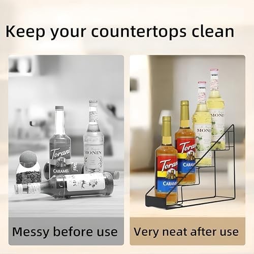 4 Bottle Rustproof Coffee Syrup Storage Rack
