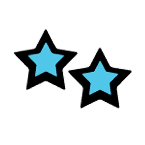 Pastease Rockstar Black With Turquoise Star Nipple Covers