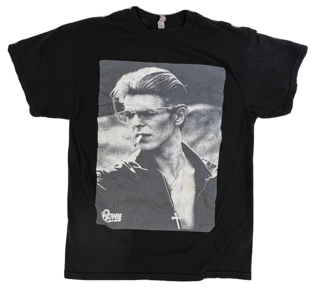 David Bowie Black T-Shirt, Thin White Duke Size Medium
