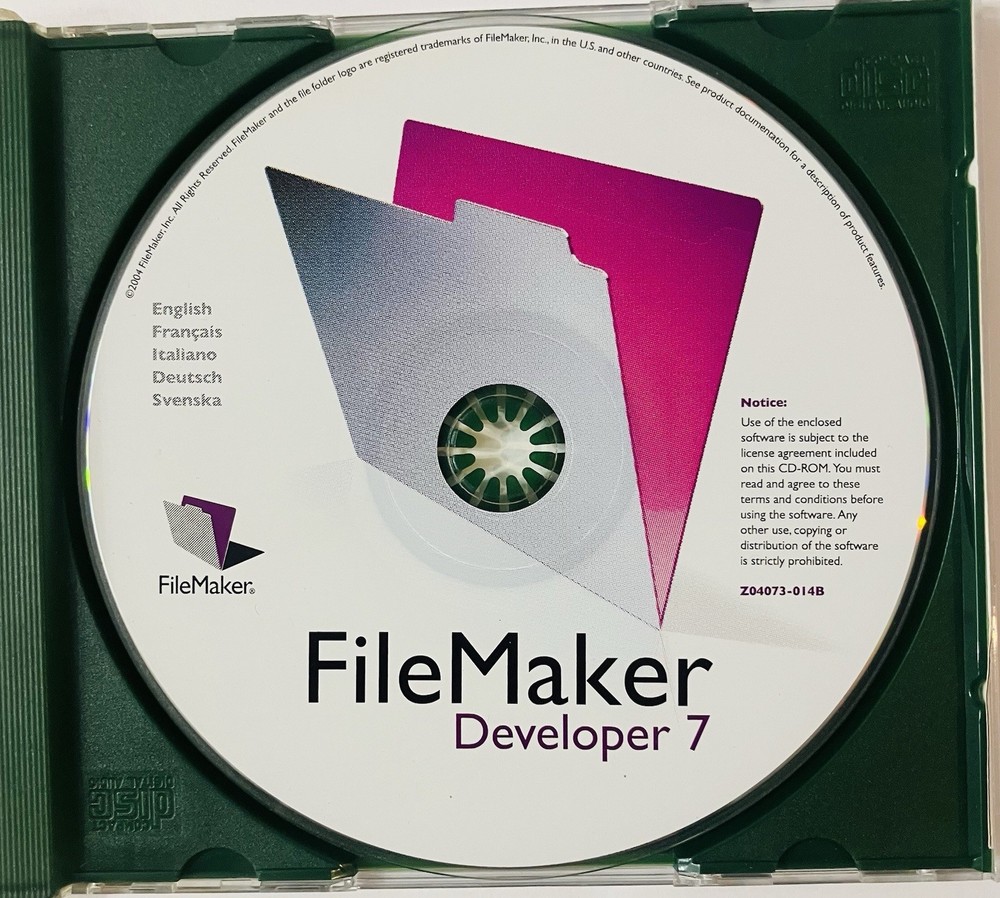 FileMaker Developer 7 Complete Box Mac PC CD Software w Manuals 2004