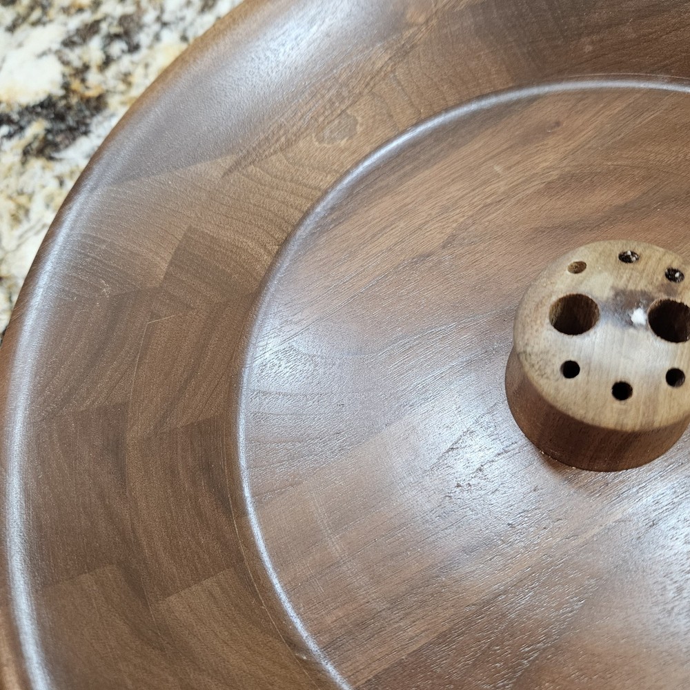 Walnut Nut Bowl 12" With Hole For Tools. Tools Not Included.