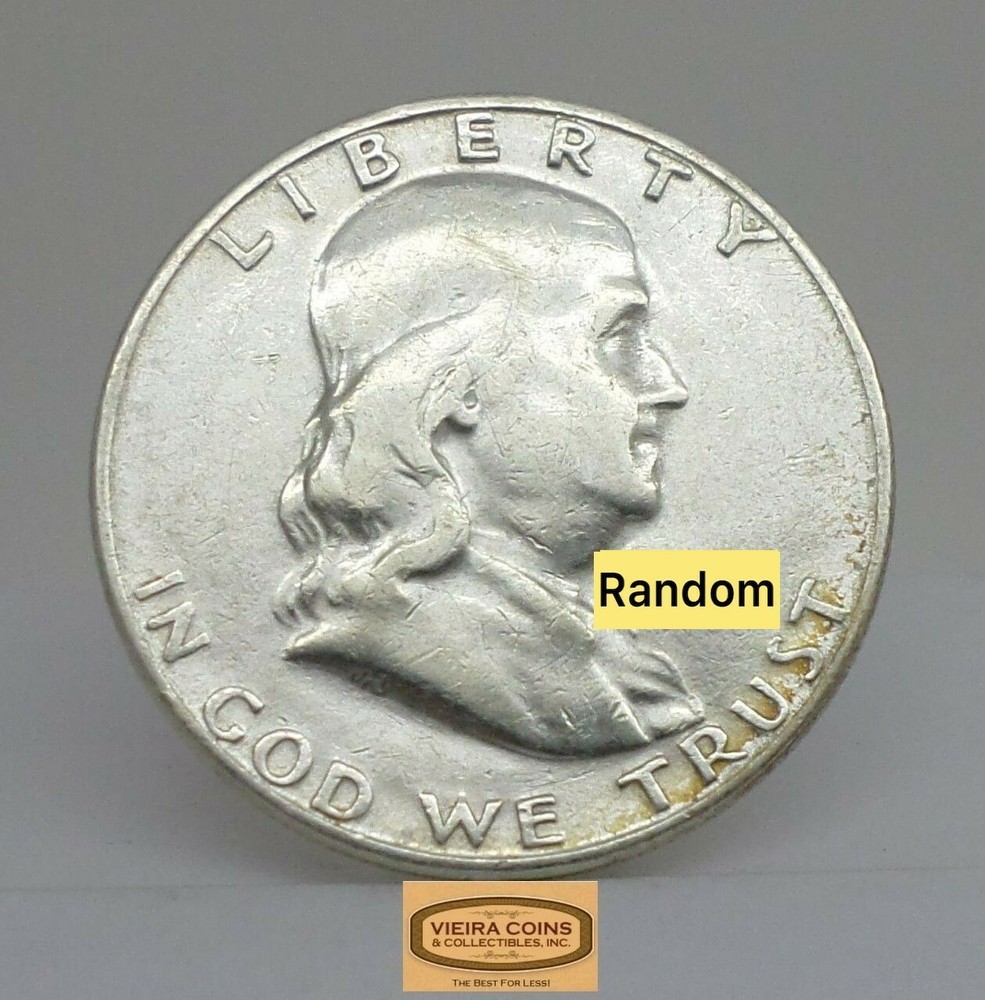 1949 Franklin Half Dollar, 90% Silver, Average Circulated - #E4