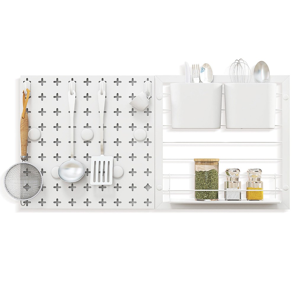 Pegboard Combination Kit Wall Organizer Kit w/ 2 Pegboard Panels for Office